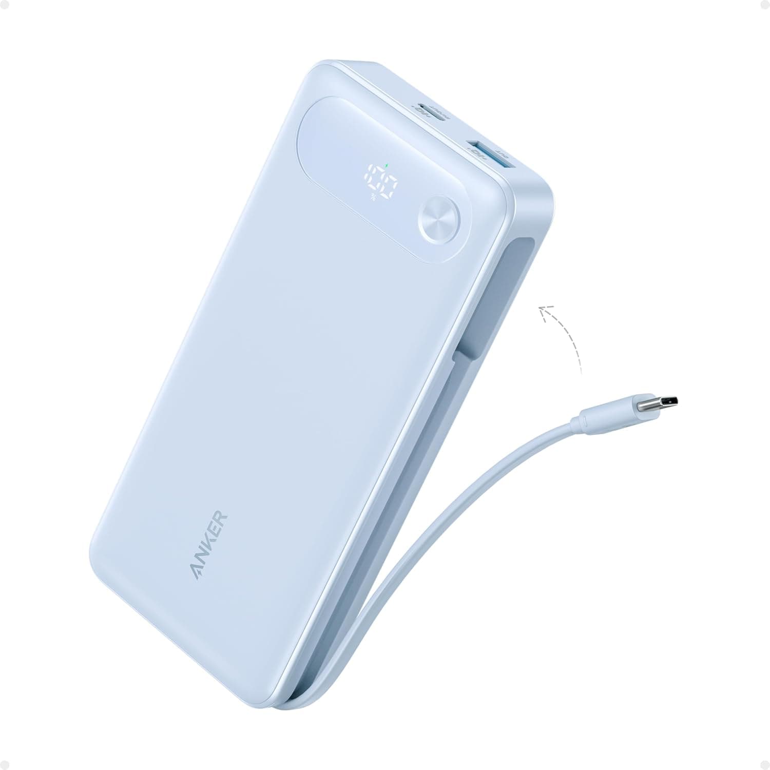 Anker Power Bank 20,000mAh with Built-In USB-C Cable (87W)