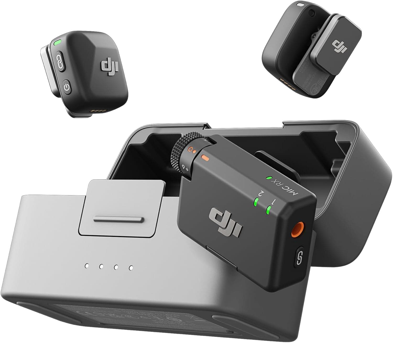 DJI Mic Mini (2 TX + 1 RX + Charging Case), Ultra-Compact Wireless Lavalier Microphone