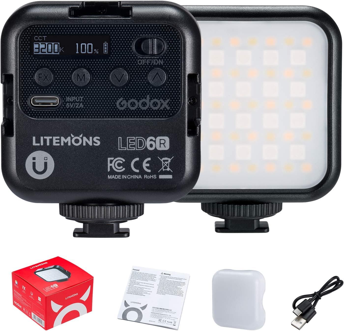 Godox LITEMONS LED6R RGB Rechargeable On-Camera Video Light