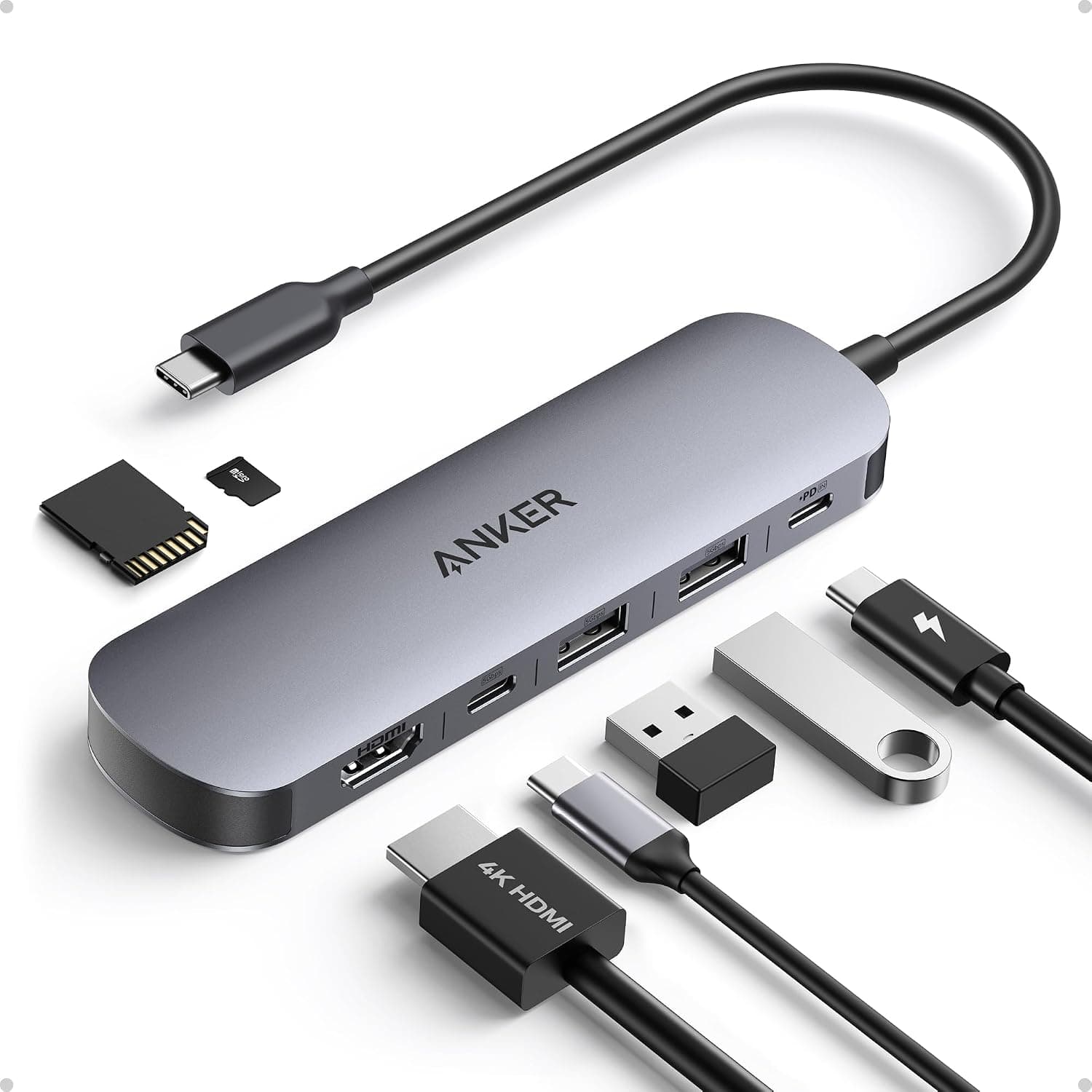 Anker USB-C Hub, 7-in-1 Multi-Port Adapter with SD/TF Reader