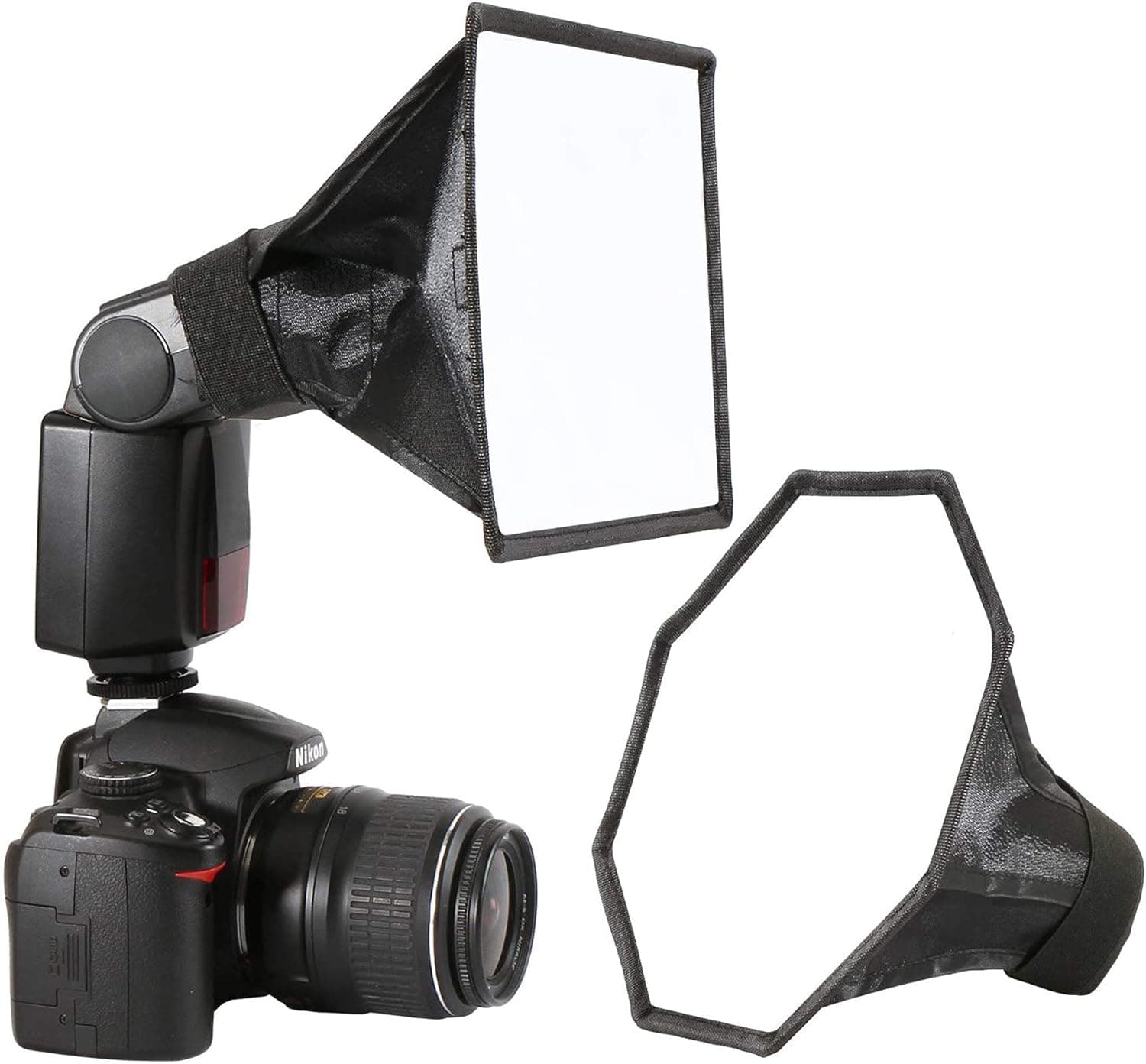 waka Collapsible Flash Softbox Diffuser 2-Pack, 8" Octagon + 8"x6" Rectangle